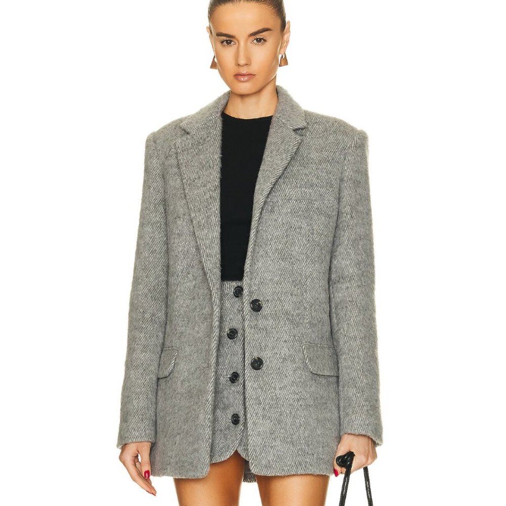 NWT Helmut Lang Oversized Blazer Gray Melange Size 6